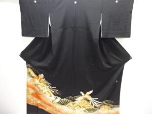 作家物　金彩鳳凰に片輪車模様刺繍留袖(比翼付き)